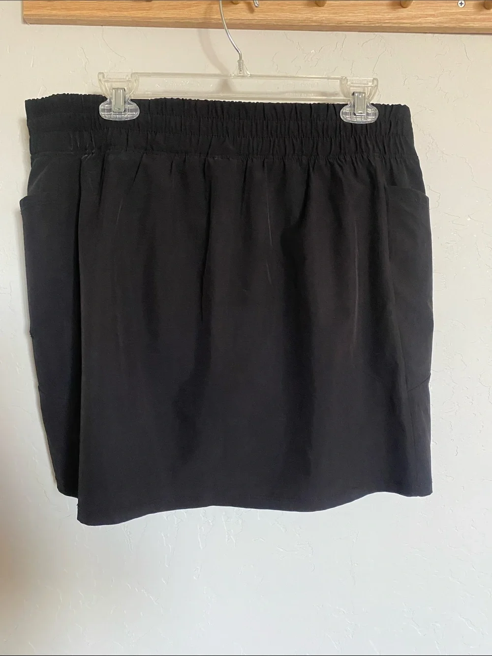 RBX Women's Athletic Straight Skort Black Pull On Pockets Stretch Size L/G